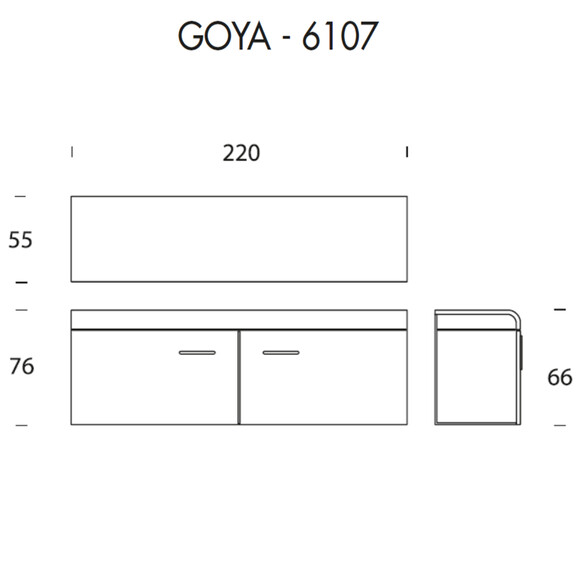 Tonin Casa GOYA T6107 Sideboard mit Schiebetüren