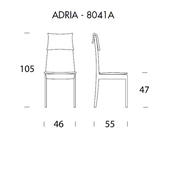 Tonin Casa ADRIA 8041A Stuhl mit Lederbezug