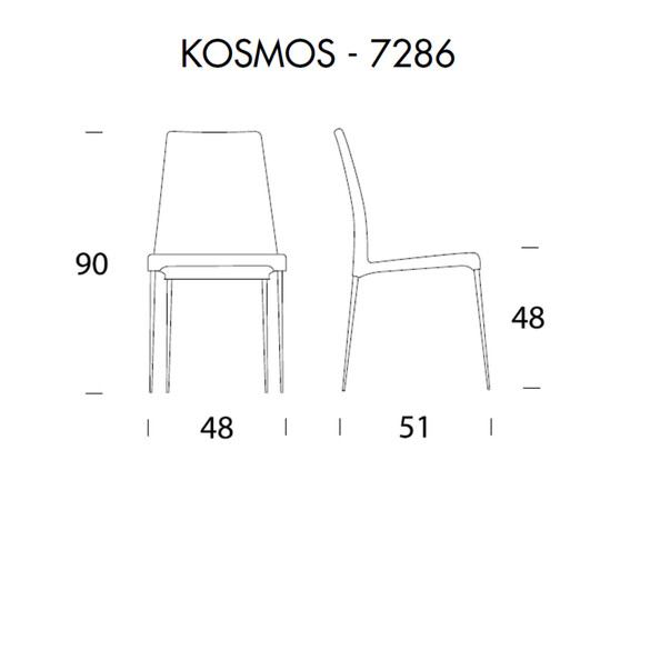 Tonin Casa KOSMOS T7286S Stuhl mit gestepptem Lederbezug