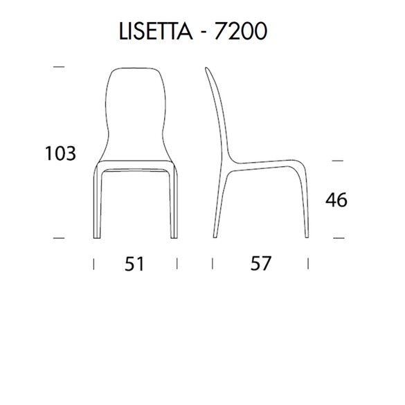 Tonin Casa LISETTA T7200S Stuhl mit Lederbezug