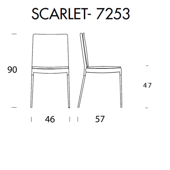 Tonin Casa SCARLET T7253S Stuhl mit Lederbezug