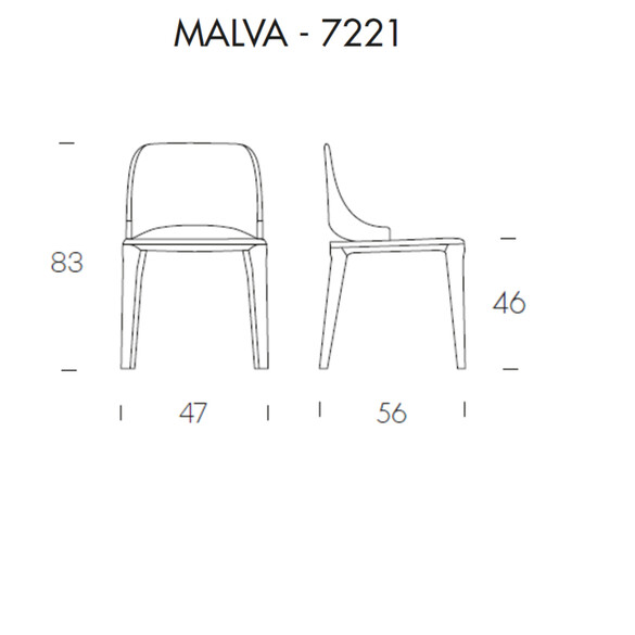 Tonin Casa MALVA T7221S Stuhl mit Lederbezug
