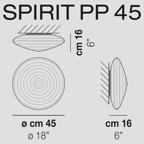 Vistosi Spirit PP 45 Decken- und Wandleuchte (E27)