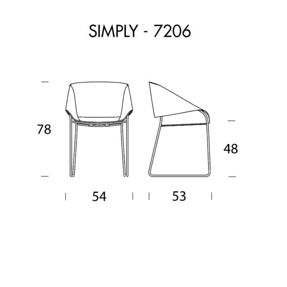 Tonin Casa SIMPLY T7206A Stuhl mit Kernlederbezug