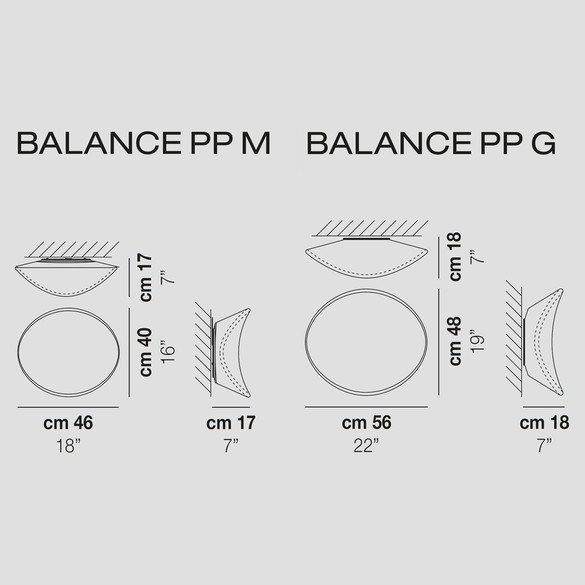 Vistosi Balance PP M/G Decken- und Wandleuchte (E27)