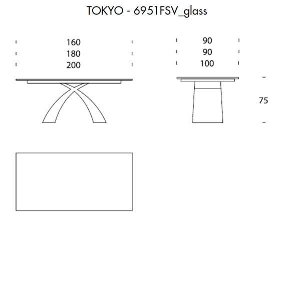 Tonin Casa TOKYO T6951FSG Esstisch mit Glasplatte