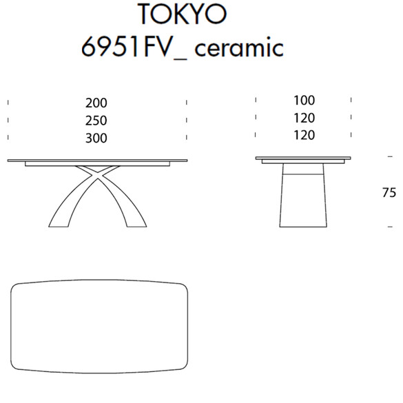 Tonin Casa TOKYO T6951FSC Esstisch mit Keramikplatte