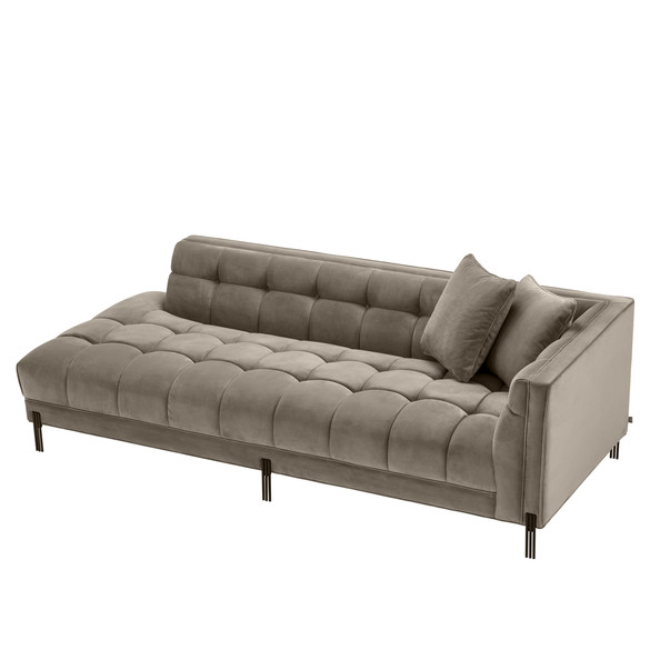 EICHHOLTZ Sienna Lounge Sofa right 223 cm, Greige Samt