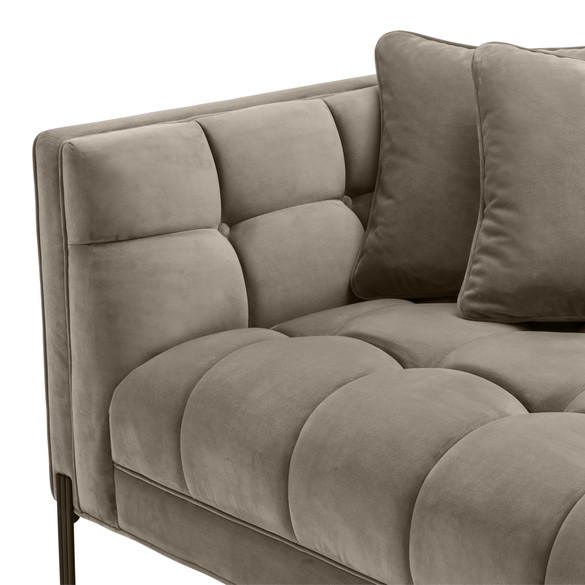 EICHHOLTZ Sienna Lounge Sofa left 223 cm, Greige Samt