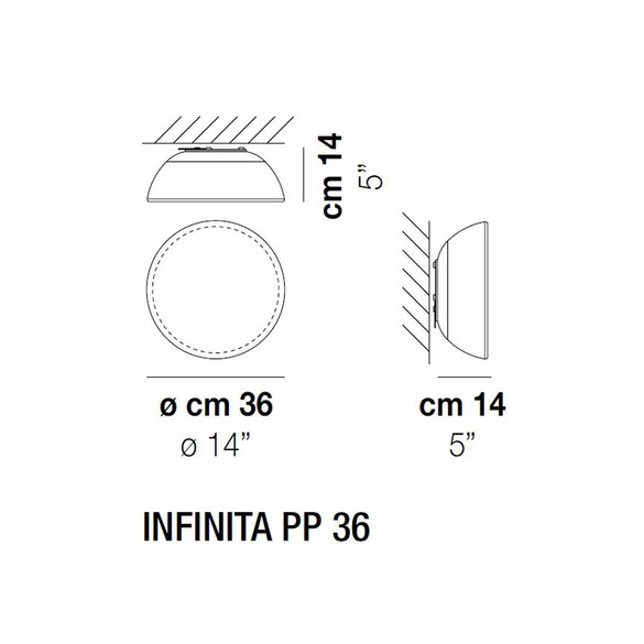Vistosi Infinita PP36/53 Decken- & Wandleuchte (E27)