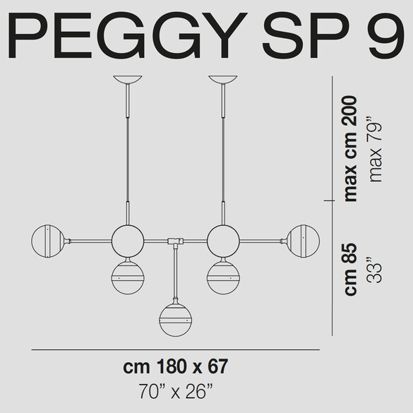 Vistosi Peggy SP9 Pendelleuchte 180 cm (E14)
