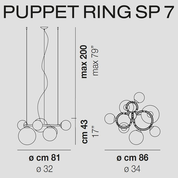 Vistosi Puppet Ring SP7 Pendelleuchte (G9)