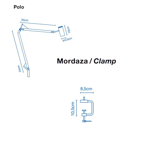 Marset Polo LED-Tischleuchte mit Klemme