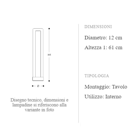 ITALAMP T1802/LT Gradient Led-Tischleuchte 61 cm