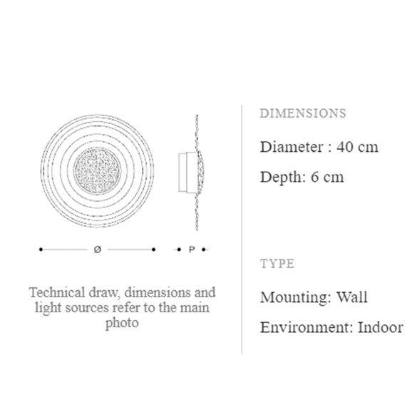 ITALAMP 4035/AP Gravity Led-Decken- & Wandleuchte Ø 40 cm