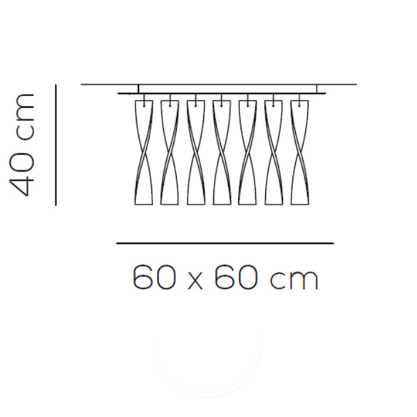 Axolight AURA P30 Deckenleuchte 60x60 cm