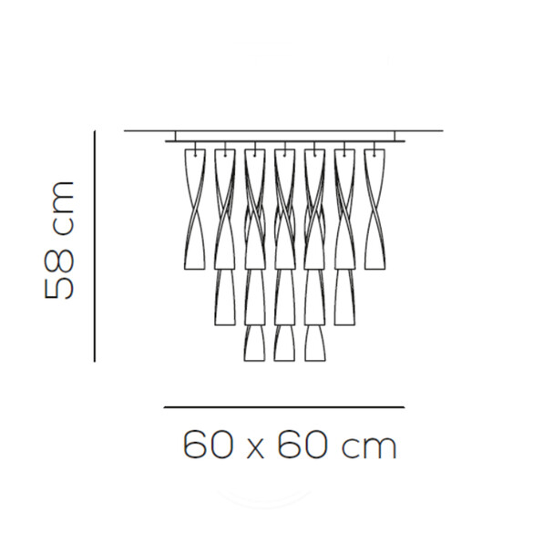 Axolight AURA PX Deckenleuchte 60x60 cm