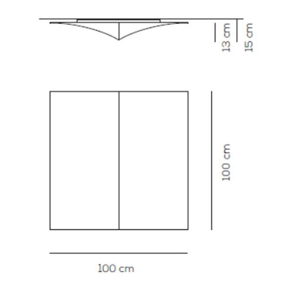 Axolight NELLY STRAIGHT PL100 Wand- und Deckenleuchte 100x100 cm