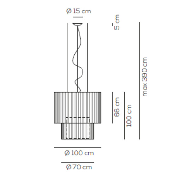 Axolight SKIRT SP2 100 LED-Pendelleuchte  100 cm (LED)
