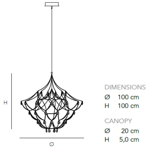 QUASAR Crystal Galaxy 100 LED-Hängeleuchte Ø 100 cm