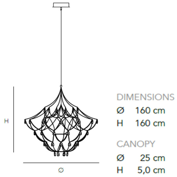 QUASAR Crystal Galaxy 160 LED-Hängeleuchte Ø 160 cm
