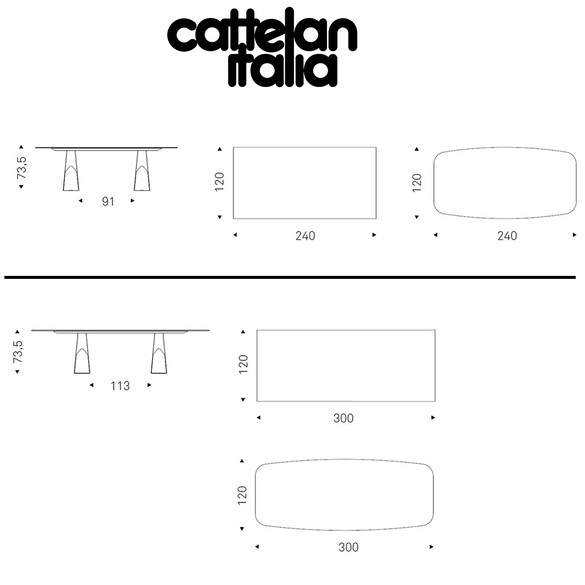 Cattelan Italia MAD MAX CrystalArt Esstisch mit Glasplatte