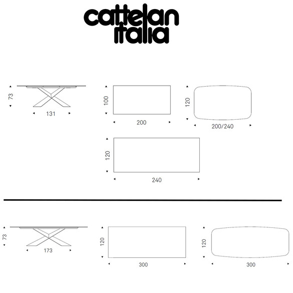 Cattelan Italia TYRON CrystalArt Esstisch mit Glasplatte