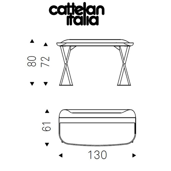 Cattelan Italia COCOON KERAMIK Schreibtisch mit Keramikplatte