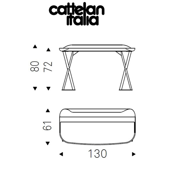 Cattelan Italia COCOON LEATHER Schreibtisch mit Lederplatte