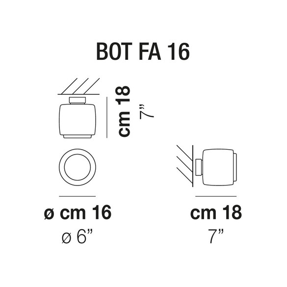 Vistosi Bot FA 16 Decken- oder Wandleuchte (G9)