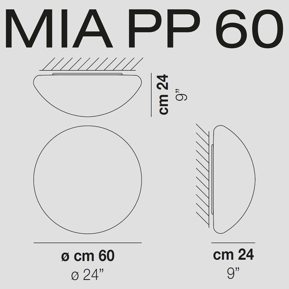 Vistosi Mia PP 60 Decken- oder Wandleuchte (E27)