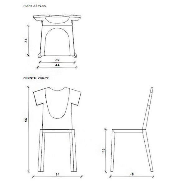 Mogg T-CHAIR Designer Stuhl aus Massivholz