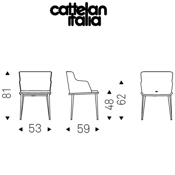 Cattelan Italia MAGDA ML Stuhl mit Armlehnen