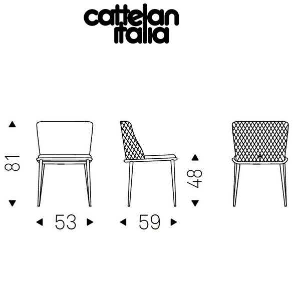 Cattelan Italia MAGDA ML COUTURE Stuhl ohne Armlehnen