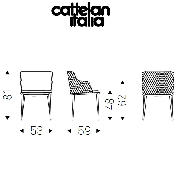 Cattelan Italia MAGDA ML COUTURE Stuhl mit Armlehnen