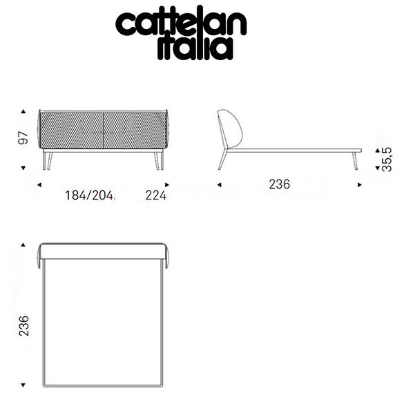 Cattelan Italia AYRTON Bett mit Kunstlederbezug