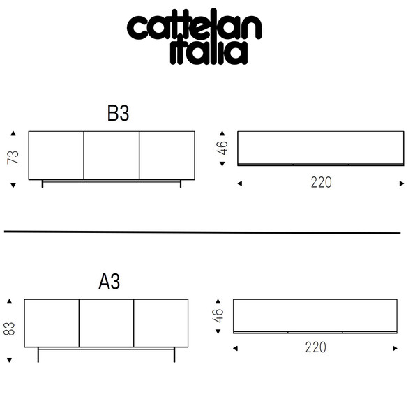 Cattelan Italia FOCUS CrystalArt Sideboard, verschiedene Gren