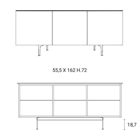 Ozzio ARMOR Designer Sideboard (X306)