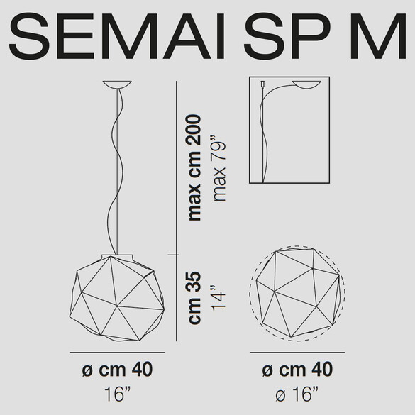 Vistosi Semai SP M Pendelleuchte Ø 40 cm (E27)