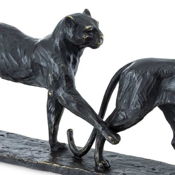 EICHHOLTZ Leopard pair Tischskulptur in Bronze