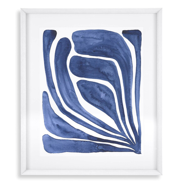 EICHHOLTZ Print Blue Stylized Leaf 2er Set, 84x100 cm