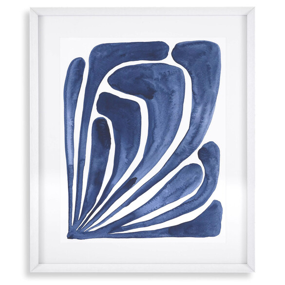 EICHHOLTZ Print Blue Stylized Leaf 2er Set, 84x100 cm