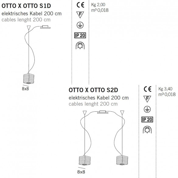 De Majo Otto x Otto S1D/S2D Pendelleuchte Dezentral