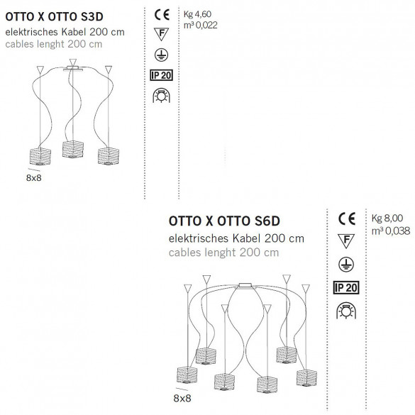 De Majo Otto x Otto S3D/S6D Pendelleuchte Dezentral
