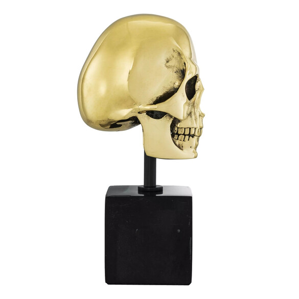 EICHHOLTZ Gold Skull S Skulptur, schwarzer Marmor - Philipp Plein Kollektion