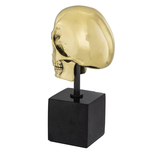 EICHHOLTZ Gold Skull S Skulptur, schwarzer Marmor - Philipp Plein Kollektion