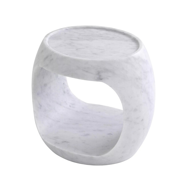 EICHHOLTZ Clipper Low Beistelltisch 40 cm, weißer Marmor