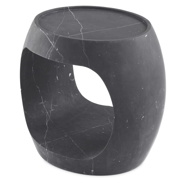 EICHHOLTZ Clipper Low Beistelltisch 40 cm, schwarzer Marmor