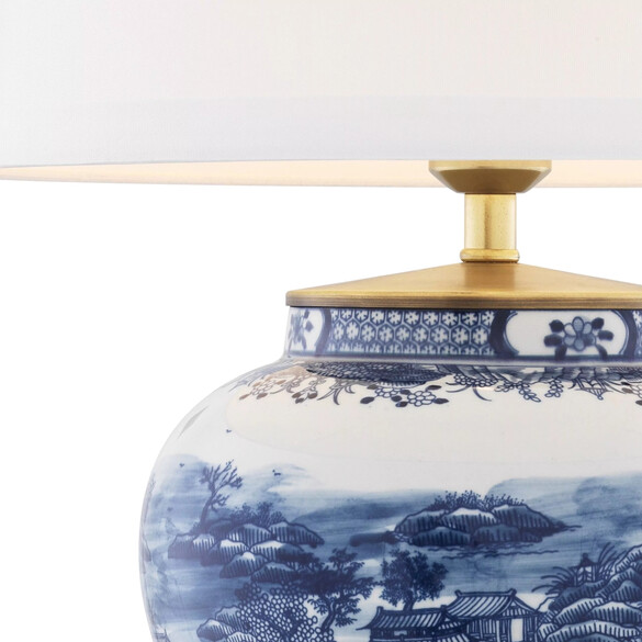 EICHHOLTZ Chinese Blue Tischleuchte, blaues Keramik