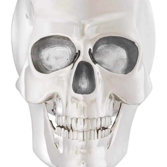 EICHHOLTZ Platinium Skull S Skulptur 20 cm, weißer Marmor - Philipp Plein Kollektion
